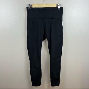 Lululemon Train Times 7/8 Pant Leggings Size 8 25" Black Mesh Athletic Workout